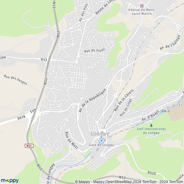 La carte pour la ville de Longwy 54400
