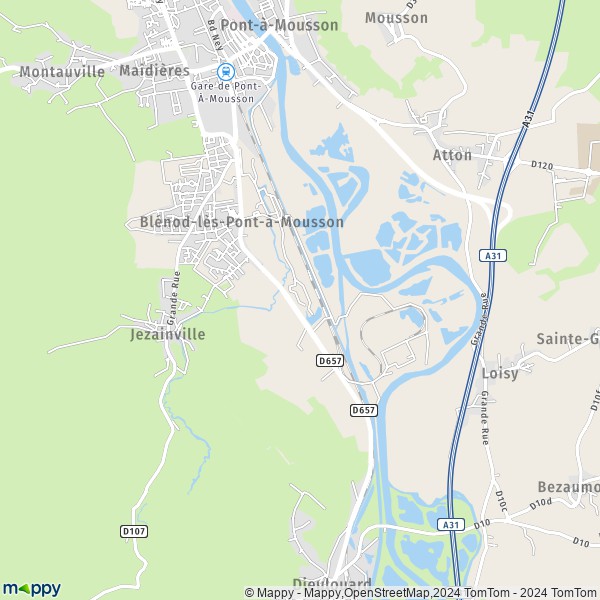 La carte pour la ville de Blénod-lès-Pont-à-Mousson 54700