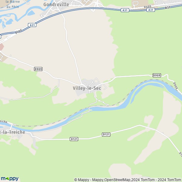 La carte pour la ville de Villey-le-Sec 54840