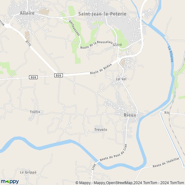 La carte pour la ville de Rieux 56350