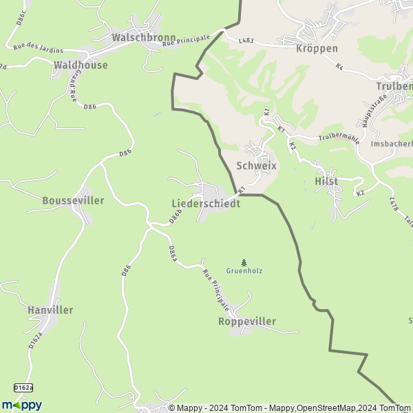La carte pour la ville de Liederschiedt 57230
