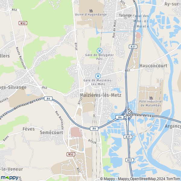 La carte pour la ville de Maizières-lès-Metz 57280