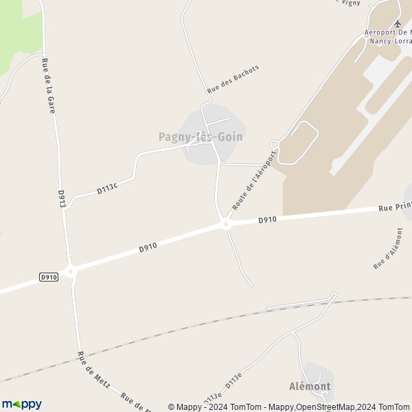 La carte pour la ville de Pagny-lès-Goin 57420
