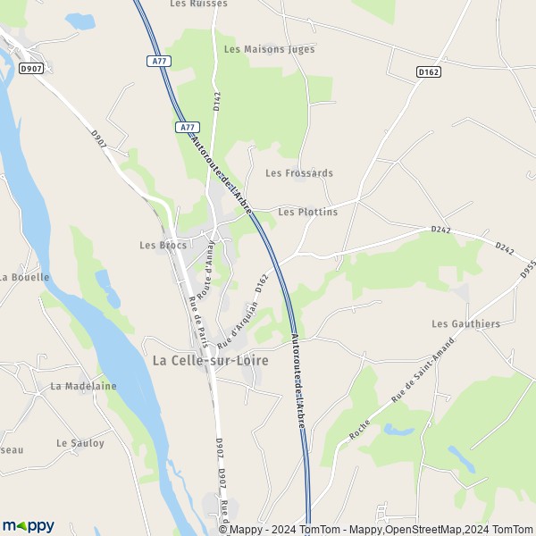La carte pour la ville de La Celle-sur-Loire 58440