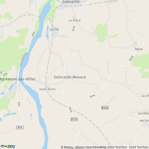 La carte pour la ville de Saincaize-Meauce 58470