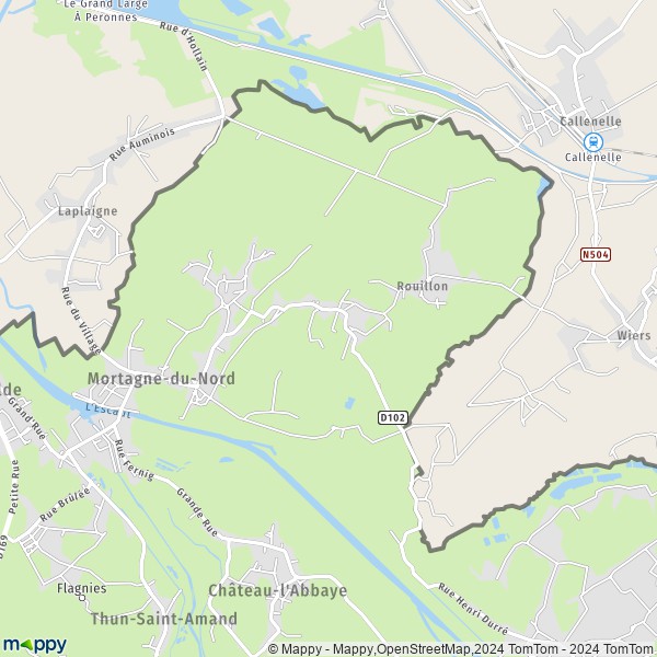 La carte pour la ville de Flines-lès-Mortagne 59158