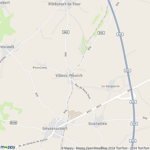 La carte pour la ville de Villers-Plouich 59231