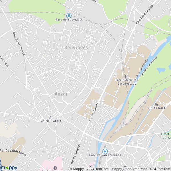 La carte pour la ville de Anzin 59410