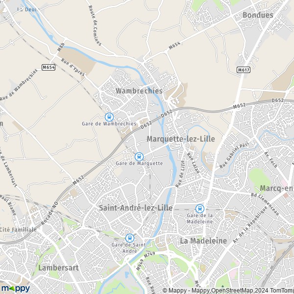 La carte pour la ville de Marquette-lez-Lille 59520