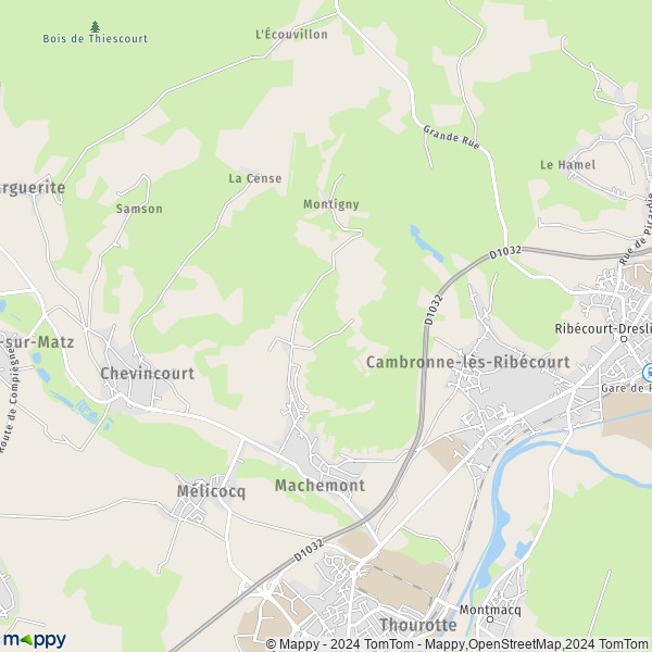 La carte pour la ville de Machemont 60150
