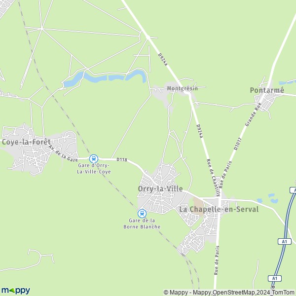 La carte pour la ville de Orry-la-Ville 60560