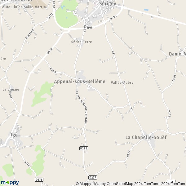 La carte pour la ville de Appenai-sous-Bellême 61130