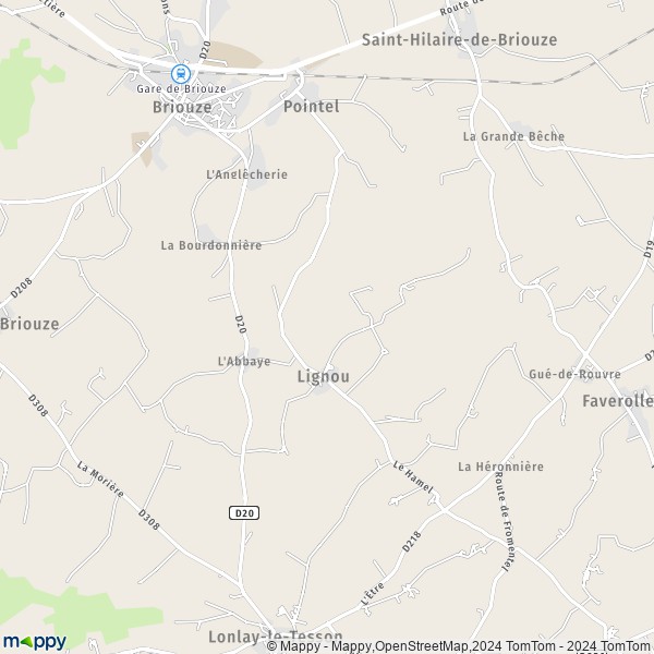La carte pour la ville de Lignou 61220