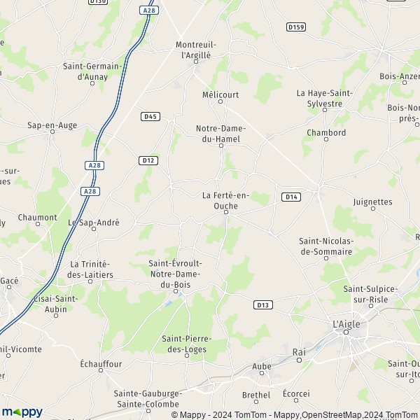 La carte pour la ville de Saint-Nicolas-des-Laitiers, 61550 La Ferté-en-Ouche