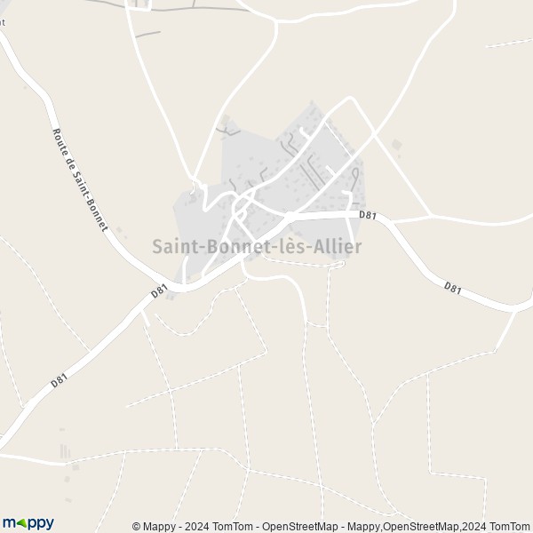 La carte pour la ville de Saint-Bonnet-lès-Allier 63800