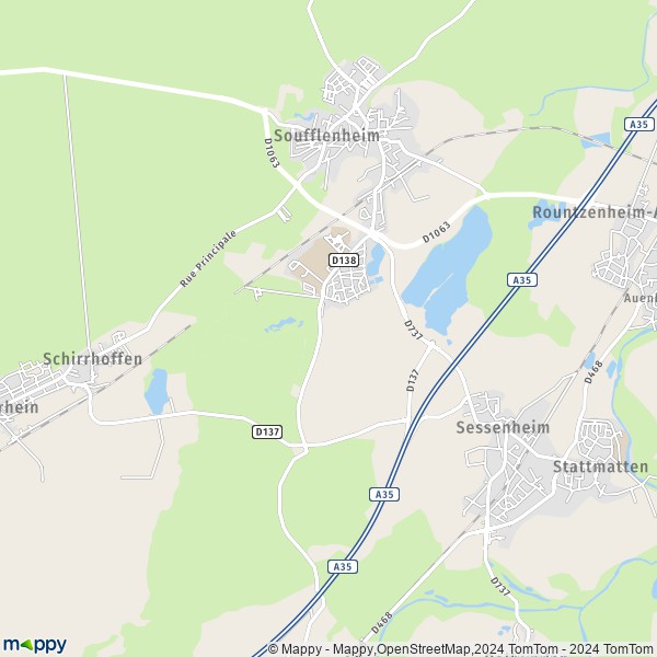La carte pour la ville de Soufflenheim 67620
