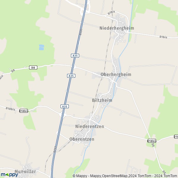 La carte pour la ville de Biltzheim 68127