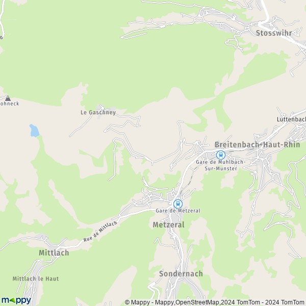 La carte pour la ville de Muhlbach-sur-Munster 68380