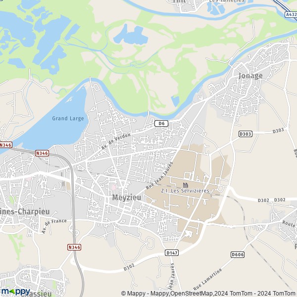 La carte pour la ville de Meyzieu 69330