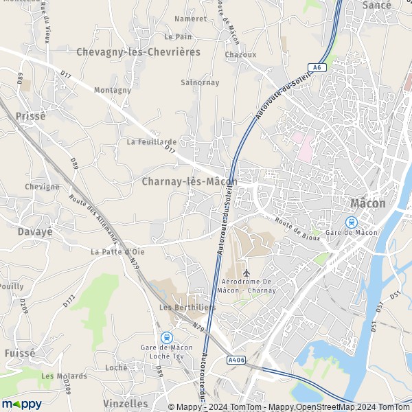 La carte pour la ville de Charnay-lès-Mâcon 71850