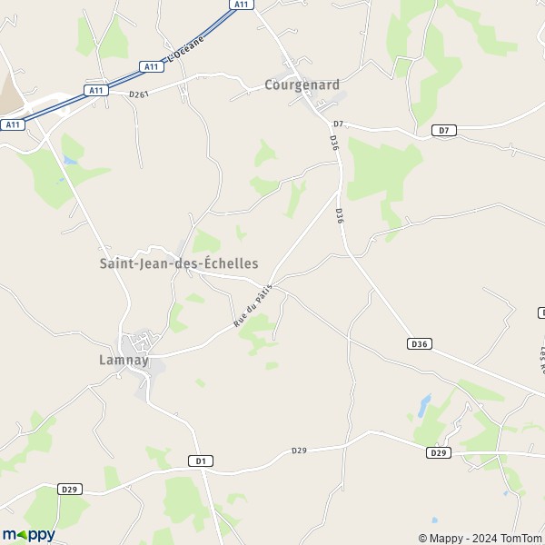 La carte pour la ville de Saint-Jean-des-Échelles 72320