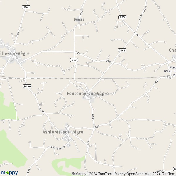 La carte pour la ville de Fontenay-sur-Vègre 72350