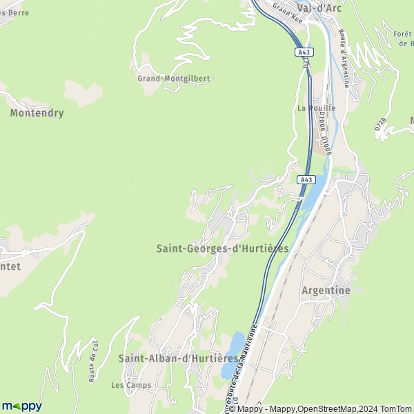 La carte pour la ville de Saint-Georges-d'Hurtières 73220
