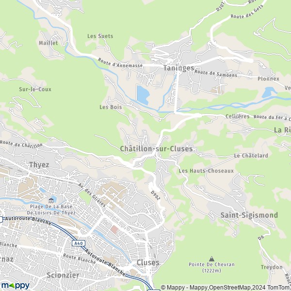 La carte pour la ville de Châtillon-sur-Cluses 74300