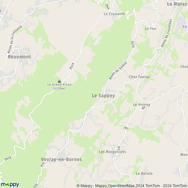 La carte pour la ville de Le Sappey 74350