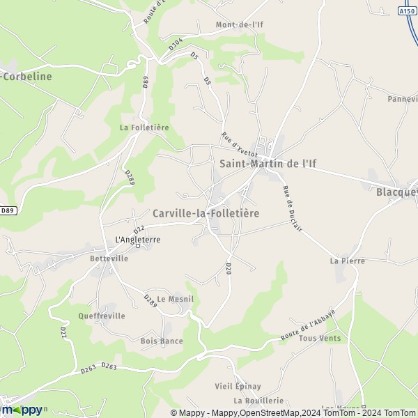 La carte pour la ville de Carville-la-Folletière 76190