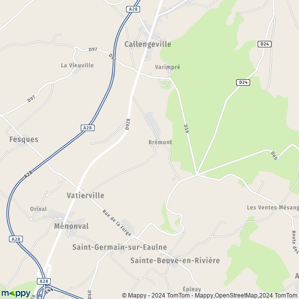 La carte pour la ville de Vatierville 76270