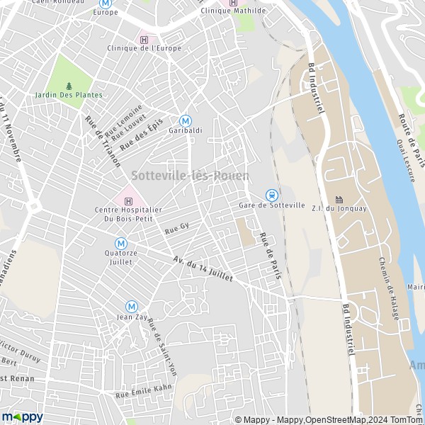 La carte pour la ville de Sotteville-lès-Rouen 76300