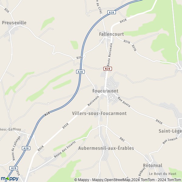 La carte pour la ville de Foucarmont 76340
