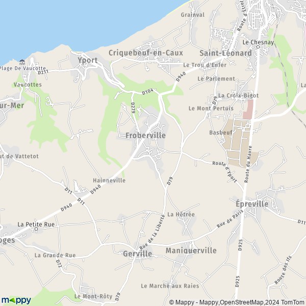 La carte pour la ville de Froberville 76400