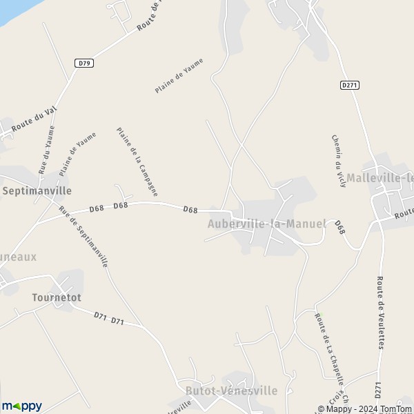 La carte pour la ville de Auberville-la-Manuel 76450