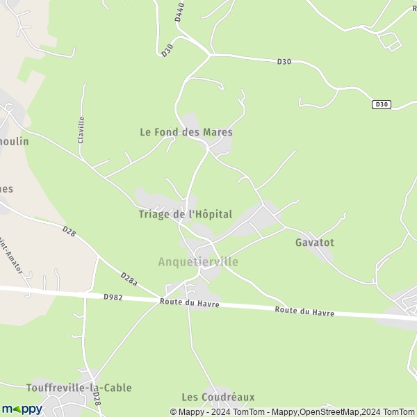 La carte pour la ville de Anquetierville 76490