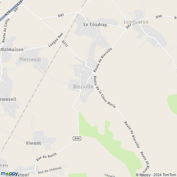 La carte pour la ville de Bierville 76750