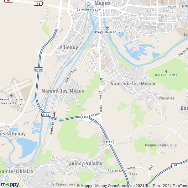 La carte pour la ville de Mareuil-lès-Meaux 77100