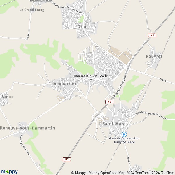 La carte pour la ville de Dammartin-en-Goële 77230