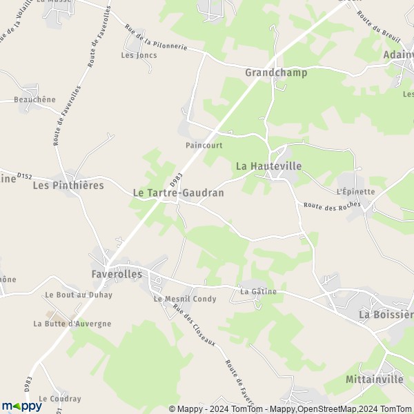 La carte pour la ville de Le Tartre-Gaudran 78113