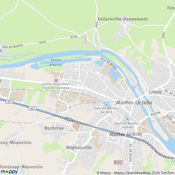 La carte pour la ville de Mantes-la-Jolie 78200