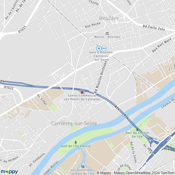 La carte pour la ville de Carrières-sur-Seine 78420