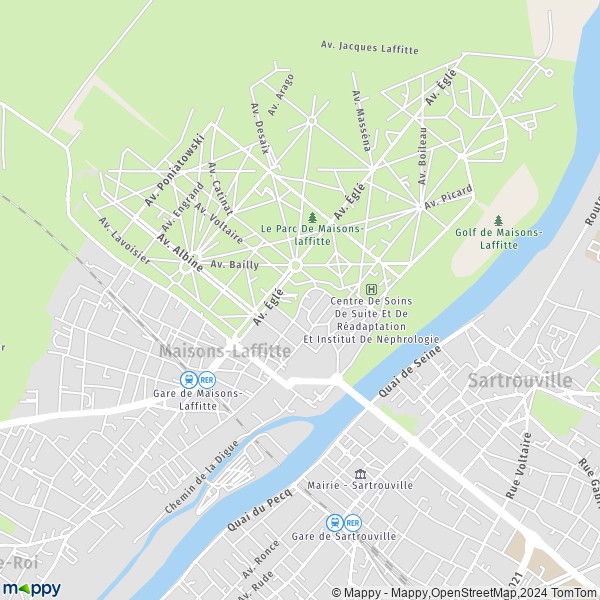 La carte pour la ville de Maisons-Laffitte 78600