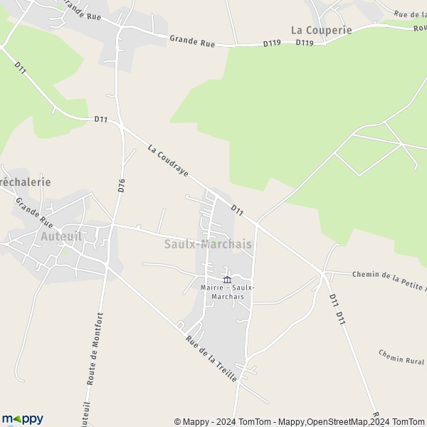 La carte pour la ville de Saulx-Marchais 78650