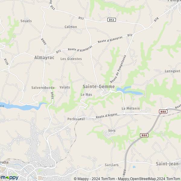 La carte pour la ville de Sainte-Gemme 81190