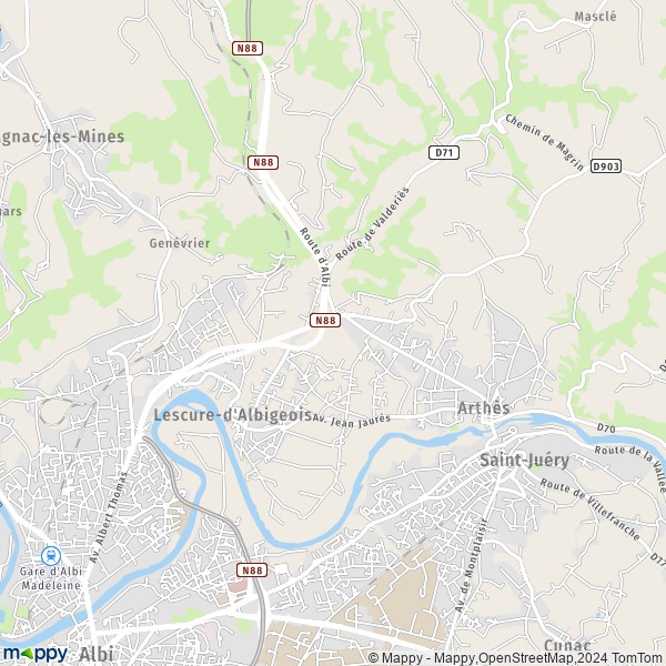 La carte pour la ville de Lescure-d'Albigeois 81380
