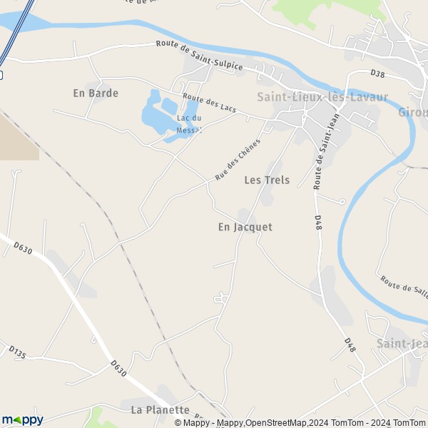 La carte pour la ville de Saint-Lieux-lès-Lavaur 81500