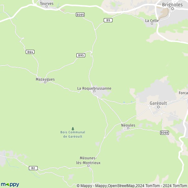 La carte pour la ville de La Roquebrussanne 83136