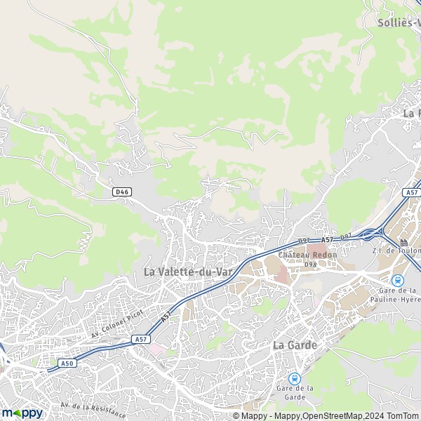 La carte pour la ville de La Valette-du-Var 83160