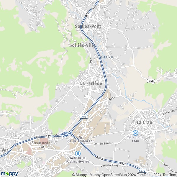 La carte pour la ville de La Farlède 83210